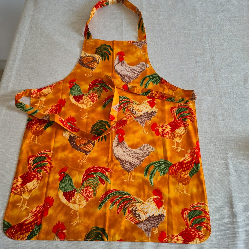 Colorful VTG Roaster Print Apron, Thanks Giving Dinner